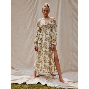 Free People cream yellow floral Jaymes Maxi Dress